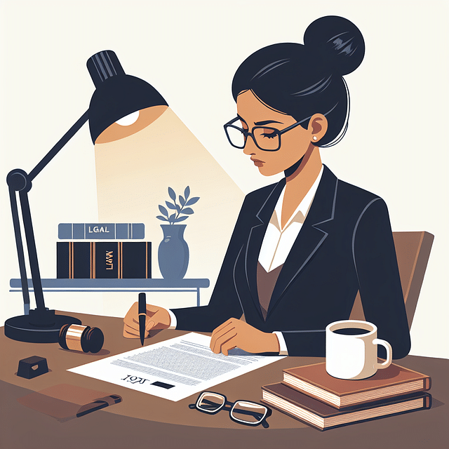 person reading legal documents attentively