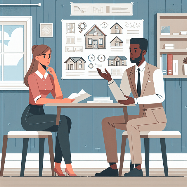 homeowner discussing with an appraiser during a home inspection