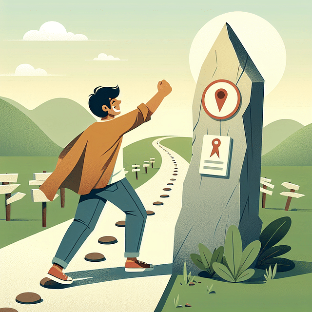 person reaching a milestone